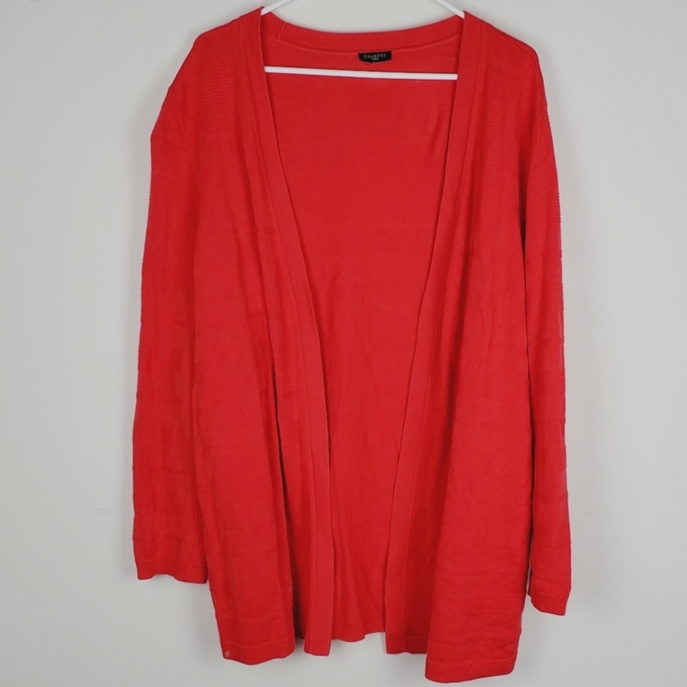 Talbots long sleeve open front cardigan sweater
